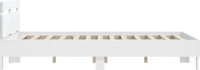 vidaXL Πλαίσιο Κρεβατιού με Κεφαλάρι Λευκό 140x200 εκ. Επεξ. Ξύλο