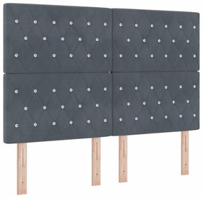 vidaXL Βελούδινο Κεφαλάρι Argyle Σκούρο γκρι 140 cm Βελούδο