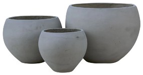 FLOWER POT-5  SET 3 ΤΕΜΑΧΙΩΝ CEMENT GREY