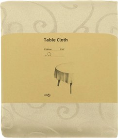vidaXL Ύφασμα Τραπέζης Λευκό κρεμ Διάμ. 140 cm Γύρος