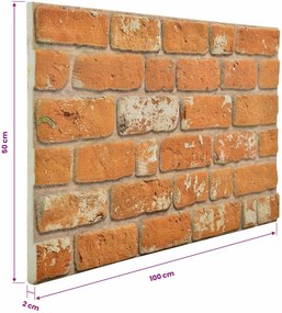 vidaXL Πάνελ τοίχου 10 pcs Τούβλο 100 x 50 cm Αφρός EPS