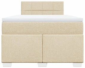 Κρεβάτι Boxspring με Στρώμα Κρεμ 120x190 εκ. Υφασμάτινο - Κρεμ