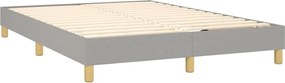 vidaXL Κρεβάτι Boxspring με Στρώμα &amp; LED Αν.Γκρι 140x190εκ. Υφασμάτινο