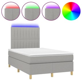 ΚΡΕΒΑΤΙ BOXSPRING ΜΕ ΣΤΡΩΜΑ &amp; LED ΑΝ.ΓΚΡΙ 120X190ΕΚ. ΥΦΑΣΜΑΤΙΝΟ 3270260