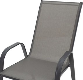 Πολυθρόνα κήπου Calan pakoworld μέταλλο γκρι-textilene γκρι