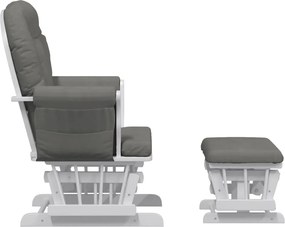 vidaXL Πολυθρόνα Relax Σκούρο Γκρι Υφασμάτινη με Σκαμπό
