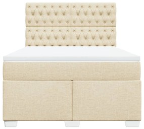 vidaXL Κρεβάτι Boxspring με Στρώμα Κρεμ 160x200 εκ. Υφασμάτινο