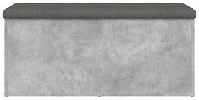 vidaXL Παγκάκι Αποθήκευσης Γκρι Σκυροδεμ. 102x42x45 εκ. Επεξεργ. Ξύλο