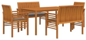 vidaXL Σετ Τραπεζαρίας Εξωτερικού Χώρου 5 τεμ. από Μασίφ Ξύλο Ακακίας