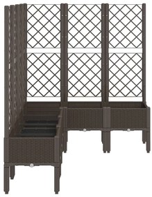 vidaXL Ζαρντινιέρα Κήπου με Καφασωτό Καφέ 160 x 120 x 142 εκ. από PP