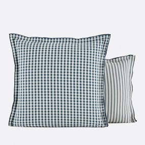 Μαξιλαροθήκη από βαμβακερό σερσέ, Cottage μπλε