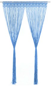 Κουρτίνα Μακραμέ Μπλε 140 x 240 εκ. Βαμβακερή