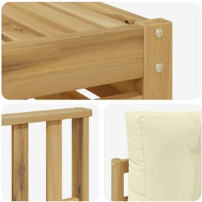 vidaXL Σειρά Καναπέ Εξωτερικού 6 pcs Λευκό και Κρεμ Πολυεστέρας