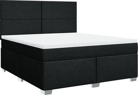vidaXL Κρεβάτι Boxspring με Στρώμα Μαύρο 180x200 εκ. Υφασμάτινο