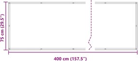 vidaXL Οθόνη Μπαλκονιού Μπορντό 75 x 400 cm