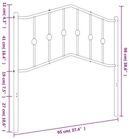 vidaXL Κεφαλάρι Λευκό 90 εκ. Μεταλλικό