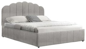 Double bed Tatiana fabric light grey with storage 160x200cm 218x169.5x122 εκ.