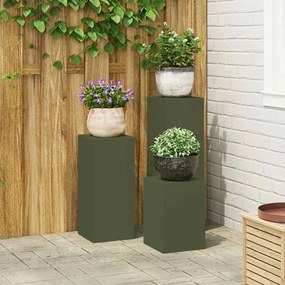 vidaXL Στήριξη φυτών 3 pcs Λαδί 24 x 24 x 75 εκ. Ατσάλι