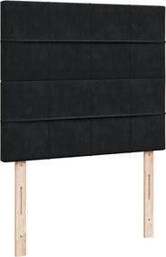 vidaXL Κρεβάτι Boxspring με Στρώμα Μαύρο 120x190 εκ. Βελούδινο