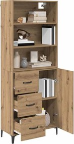 vidaXL Highboard Artisan Oak 69,5 x 34 x 180 εκ. Επεξεργασμένο Ξύλο