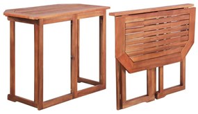 Τραπέζι Bistro 90 x 50 x 75 εκ. από Μασίφ Ξύλο Ακακίας - Καφέ
