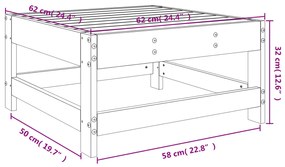 vidaXL Υποπόδιο Κήπου από Μασίφ Ξύλο Πεύκου