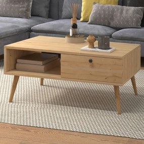 Τραπεζάκι σαλονιού Napoli Megapap χρώμα oak 90x50x44εκ.