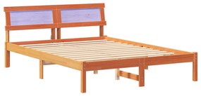 vidaXL Σκελετός Κρεβατιού Καφέ κεριού 140 x 190 cm Ξύλο πεύκου