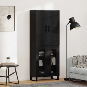 vidaXL Highboard 2 pcs Μαύρη Οξυά 69,5 x 34 x 180 εκ.