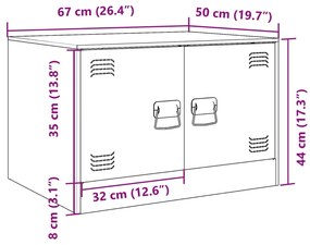 Τραπέζι Κήπου Κίτρινο Μουσταρδί 67x50x44 εκ. Ατσάλινο 841730