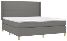 VidaXL Κρεβάτι Boxspring με Στρώμα Σκούρο Γκρι 160x200 εκ Υφασμάτινο