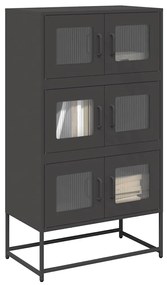vidaXL Highboard Μαύρο 68x39x123 cm Χάλυβας