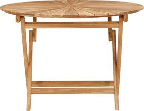 vidaXL Αναδιπλούμενο Τραπέζι Κήπου Φυσικό Ø 110 x 75 cm