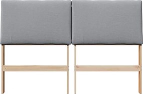 vidaXL Ταπετσαρισμένο κεφαλάρι Ανοιχτό γκρι 140 cm
