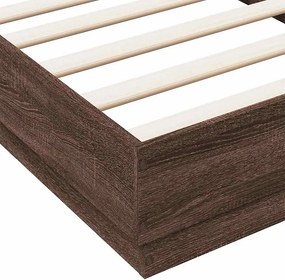 vidaXL Πλαίσιο Κρεβ. Χωρ. Στρώμα Καφέ Δρυς 90 x 190 εκ. Επεξ. Ξύλο