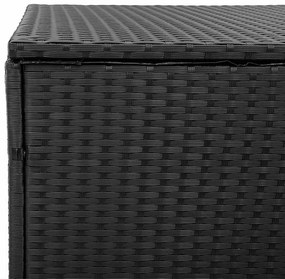 Κήπος κουτί αποθήκευσης μαύρο 110x50x58 cm Poly Rattan - Μαύρο