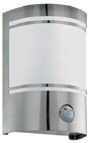 Απλίκα Cerno με αισθητήρα κίνησης inox με γυαλί λευκό Eglo-30192-Inox 30192