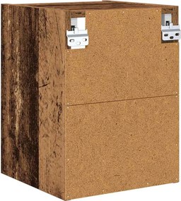 vidaXL Κρεμαστό ντουλάπι Παλιό ξύλο 30 x 29,5 x 40 εκ.