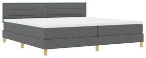 vidaXL Κρεβάτι box spring με στρώμα Σκούρο γκρι 200 x 200 cm ύφασμα