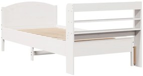 vidaXL Σκελετός Κρεβ. Χωρίς Στρώμα Λευκό 75x190 εκ Μασίφ Πεύκο