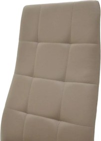 Καρέκλα Cube PU μόκα-πόδι χρωμίου 4αδα 41x46x97 εκ.