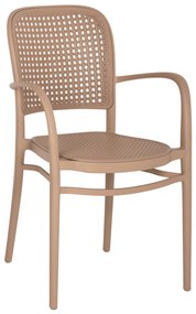 ARMCHAIR POLYPROPYLENE FLOW  CAPPUCCINO 55x53x86Hcm.