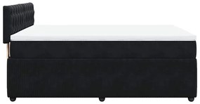 vidaXL Κρεβάτι Boxspring με Στρώμα Μαύρο 140x200 εκ. Βελούδινο