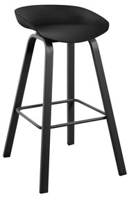 PENT Σκαμπό Bar, Μέταλλο Βαφή Μαύρο, PP Μαύρο  49x52x72/84cm ΕΜ1531,5