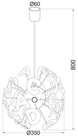 ΚΡΕΜΑΣΤΟ ΠΑΙΔΙΚΟ ΓΡΑΜΜΑΤΑ 4X40W E14 Φ35 SCHOOL - MD70854E - 21W - 50W - MD70854E