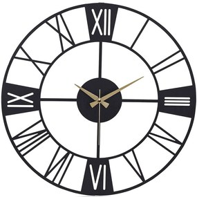 Ρολόι Τοίχου New Roma 902LMN1134 Φ50cm Black-Gold Wallity Metal