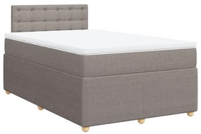 Κρεβάτι Boxspring με Στρώμα Taupe 120x190 εκ. Υφασμάτινο - Μπεζ-Γκρι