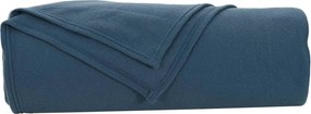 vidaXL Κουβέρτα Σκούρο μπλε 210 x 140 εκ Μαλλί