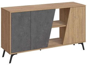 Μπουφές Fiona 0214127 150x35,6x82cm Natural-Grey Μελαμίνη