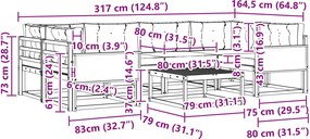 vidaXL Σειρά Καναπέ Εξωτερικού 7 pcs Φυσικό και Ανθρακί